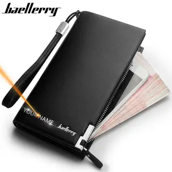 Baellerry Men Wallets Classic Long Style Card Holder Male Purse Quality Zipper Large Capacity Big Brand Luxury Wallet For Men