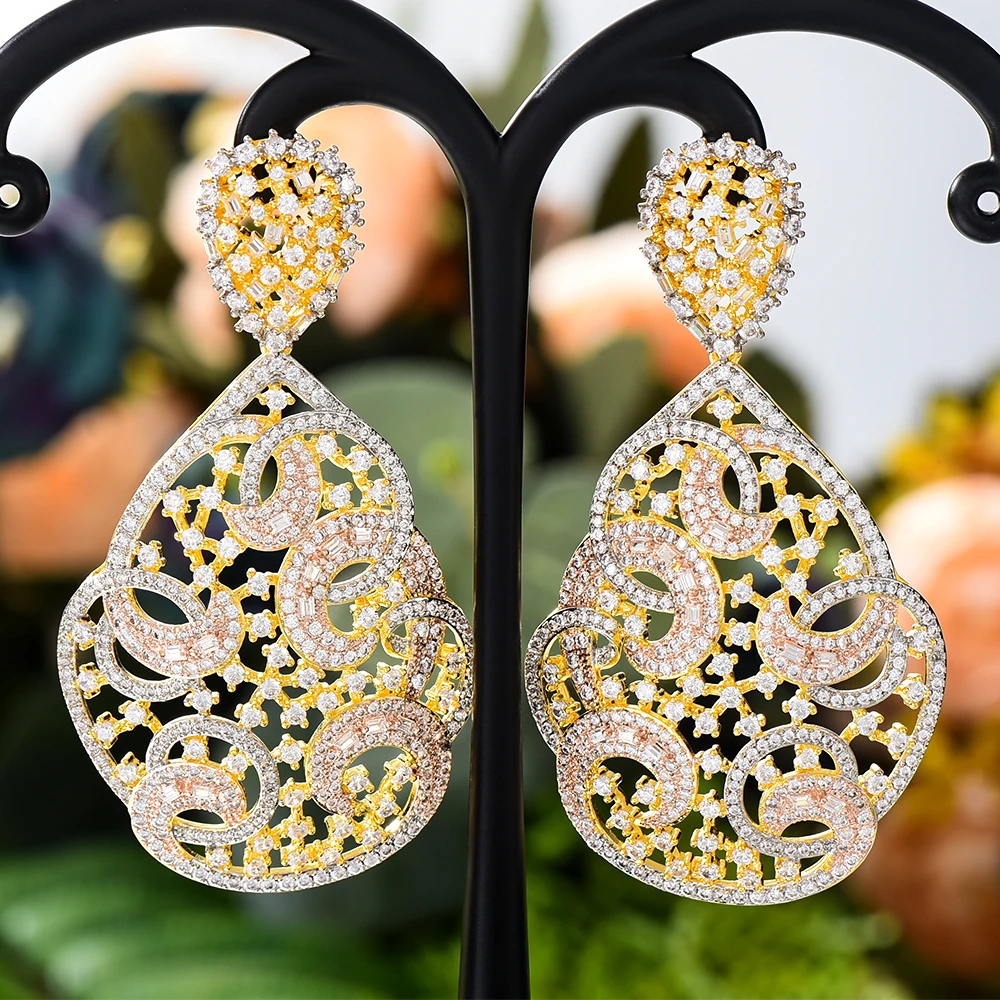 Kellybola Luxury Full Cubic Hollow Zircon Earrings Pendant Earrings Women's Wedding Banquet Anniversary Accessories 2021
Kellybola Luxury Full Cubic Hollow Zircon Earrings Pendant Earrings Women's Wedding Banquet Anniversary Accessories 2021