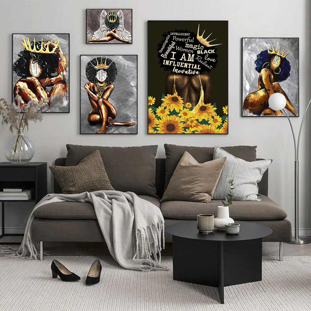 Abstract Africa Angel Queen Black Girl Woman Nordic Posters and Prints Wall Art Canvas Painting Print Wall Pictures Room Decor
Abstract Africa Angel Queen Black Girl Woman Nordic Posters and Prints Wall Art Canvas Painting Print Wall Pictures Room Decor