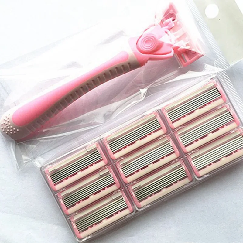 Stainless Steel 6-layer Razor Ladies Manual Hair Removal Shaving Blades Legs Body Bikini Shaving Machine (1 Handle+10 Blades)
Stainless Steel 6-layer Razor Ladies Manual Hair Removal Shaving Blades Legs Body Bikini Shaving Machine (1 Handle+10 Blades)