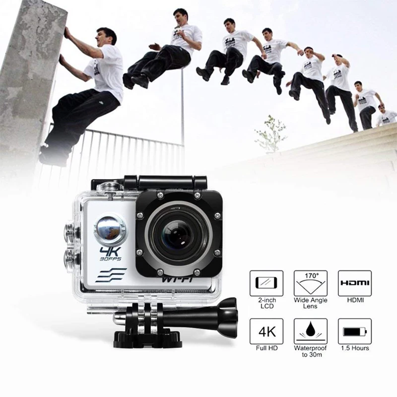 Go pro Экшн камера Ultra HD 4K WiFi 2 0 "Спортивная экшн видеокамера 170D Подводная