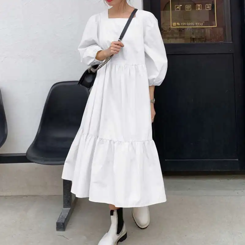 2021 Casual Pleated Long Dress VONDA Stylish Solid Puff Dress Women's Spring Dresses Female Square Neck Sundress
2021 Casual Pleated Long Dress VONDA Stylish Solid Puff Dress Women's Spring Dresses Female Square Neck Sundress