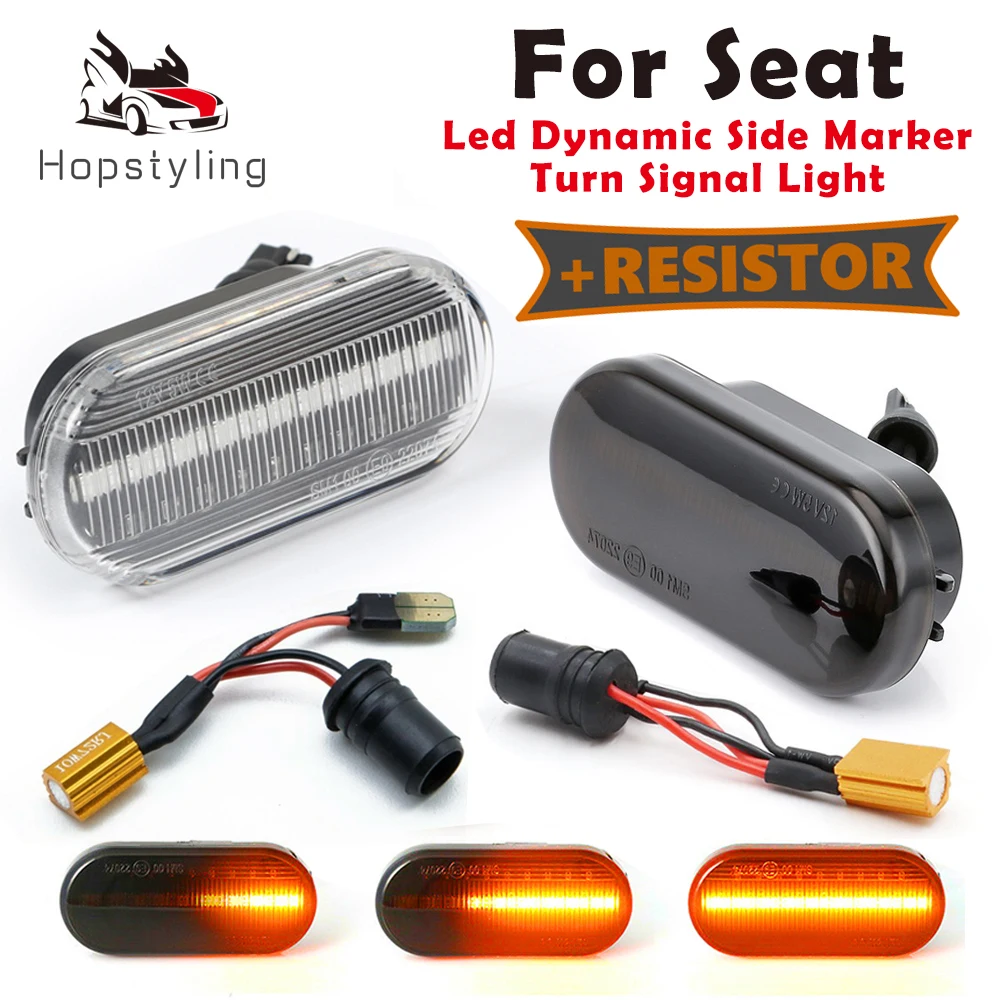 

2x Sequential Dynamic LED Turn Signal Side Marker Light for Seat Leon 1M Exeo Ibiza 6L Toledo Altea Alhambra Arosa Cordoba Built