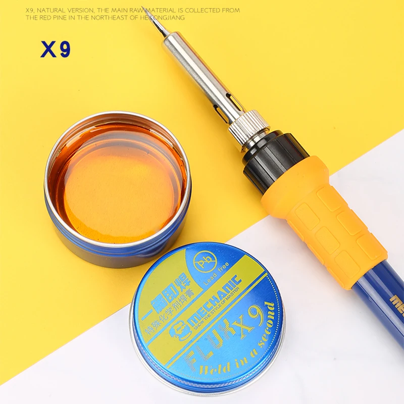 MECHANIC Pure Natural Rosin Flux Solder Paste X6/X8/X9 20g Soldering Iron Flux BGA Soldering Paste Flux for PCB BGA Welding Tool
MECHANIC Pure Natural Rosin Flux Solder Paste X6/X8/X9 20g Soldering Iron Flux BGA Soldering Paste Flux for PCB BGA Welding Tool