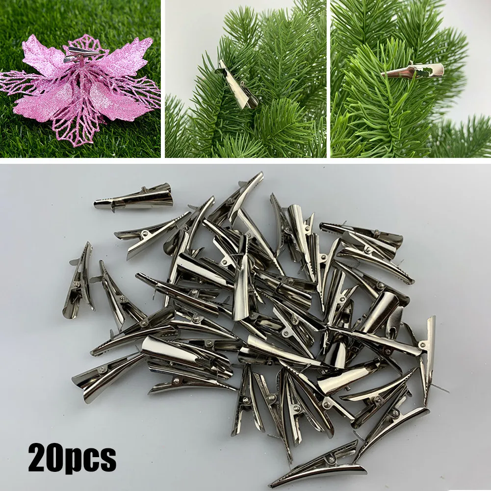 20pcs Christmas New Year Party Decoration Clips Diy Xmas Tree Hanging Tool Poinsettia Glitter Flower Clip Multifunctional Clip
20pcs Christmas New Year Party Decoration Clips Diy Xmas Tree Hanging Tool Poinsettia Glitter Flower Clip Multifunctional Clip