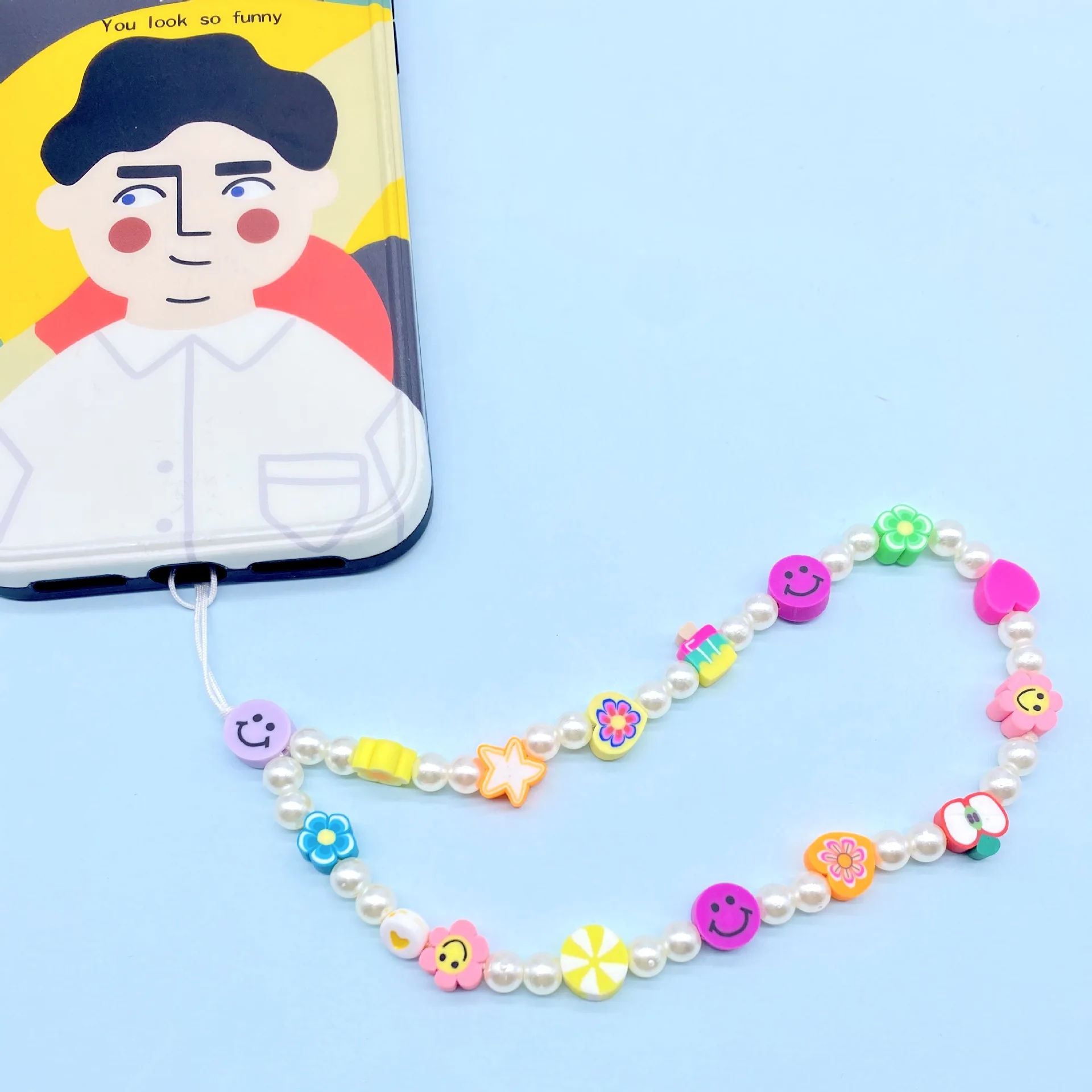 BLUE STAR Fashion Creative Anti-loss Mobile Phone Chain Pearl Ornaments Smile Heart Fruit Soft Pottery Mobile Phone Lanyard
BLUE STAR Fashion Creative Anti-loss Mobile Phone Chain Pearl Ornaments Smile Heart Fruit Soft Pottery Mobile Phone Lanyard