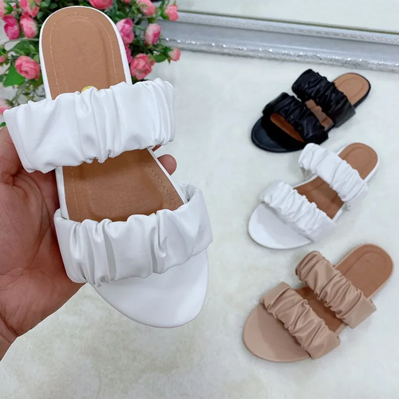 2021 Summer Fashion Sandals Shoes Women Bow Summer Sandals Slipper Indoor Outdoor Flip-flops Beach Shoes Female Slippers