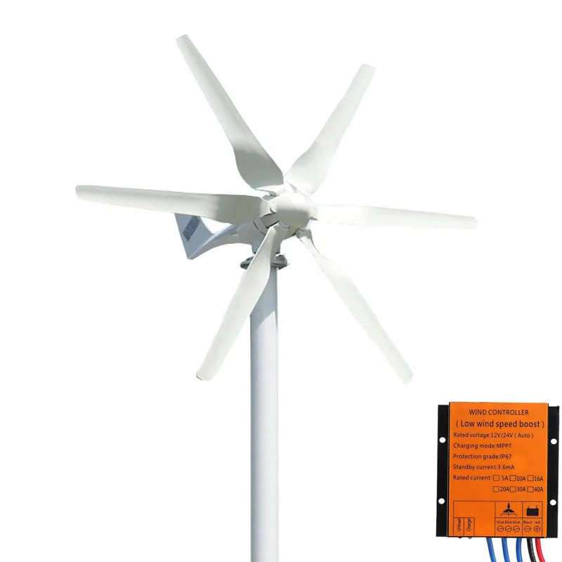 Ветряная Турбина FLTXNY POWER Китай заводская цена 400 Вт 600 800 12 В 24 48 горизонтальный 6