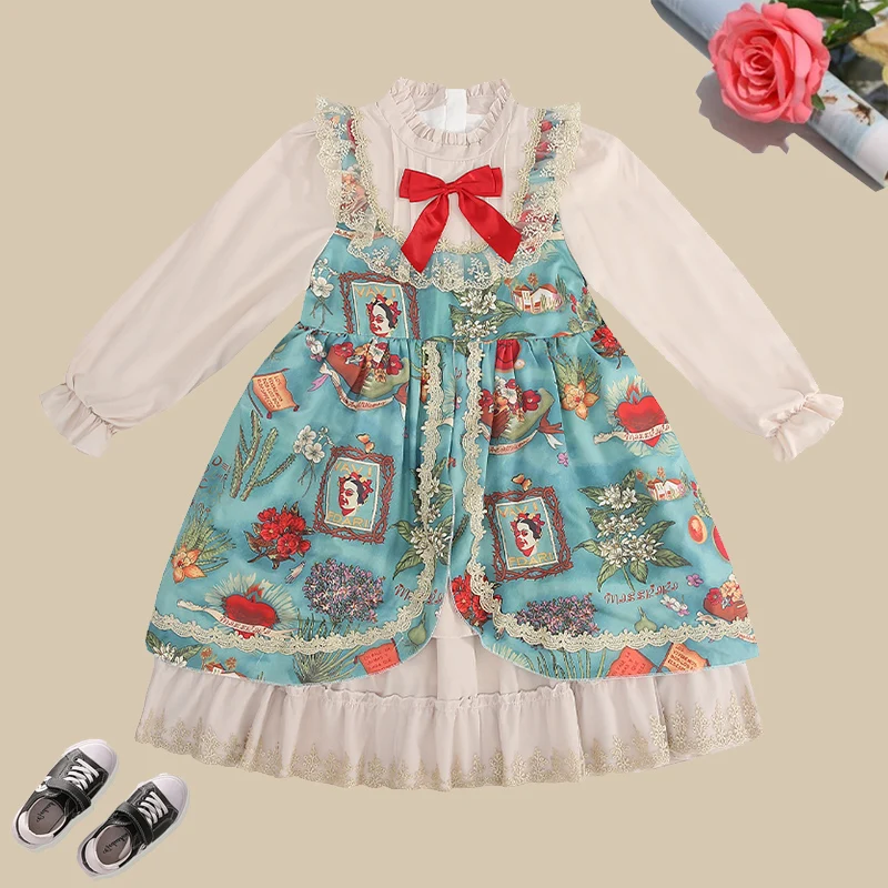 Long Sleeve Lolita Dress Girls Lace Dresses for Baby Girls Clothes Sweet Party Autumn Vestidos Bow Clothes for Teens 2021
Long Sleeve Lolita Dress Girls Lace Dresses for Baby Girls Clothes Sweet Party Autumn Vestidos Bow Clothes for Teens 2021