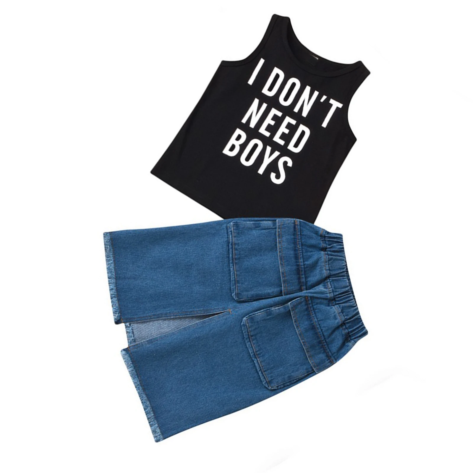 1-6Y 2PCS Summer Clothes Kids Girl Vest Skirt Outfits Letter Printed Vest Split Denim Skirt
1-6Y 2PCS Summer Clothes Kids Girl Vest Skirt Outfits Letter Printed Vest Split Denim Skirt