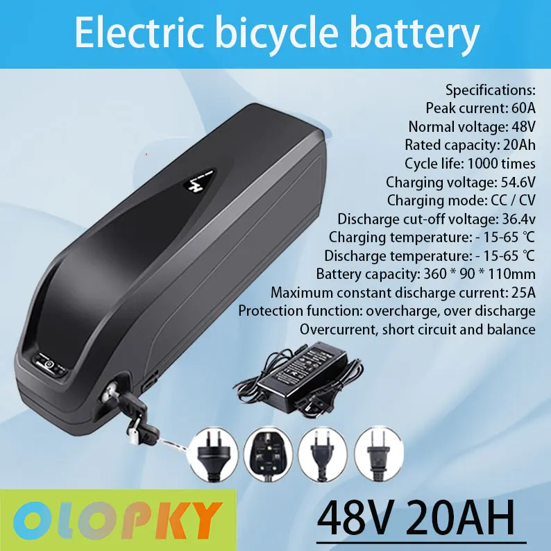 21 Electric bicycle battery Hailong48V 18650 battery pack 52V 20Ah 48V 36V 20Ah 30ah 750W 1000W powerful bicycle lithium battery
21 Electric bicycle battery Hailong48V 18650 battery pack 52V 20Ah 48V 36V 20Ah 30ah 750W 1000W powerful bicycle lithium battery