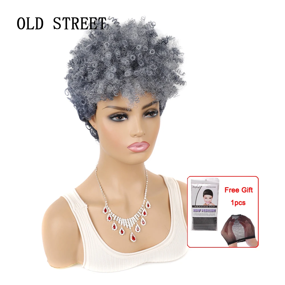 Женские синтетические парики, парики из высокотемпературного волокна, афро кудрявые, 1B серый, с челкой
Женские синтетические парики, парики из высокотемпературного волокна, афро кудрявые, 1B серый, с челкой