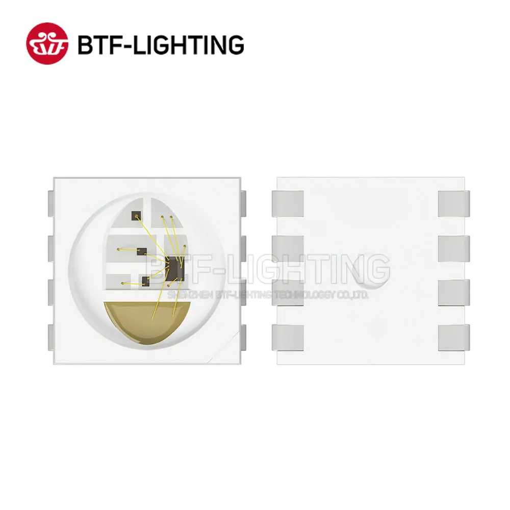

BTF6812RGBW P8 4 Color in 1 Led 1000pcs 5050 SMD Pixels LED Chip 0.25W/PCS Individually Addressable Full Color DC 5V