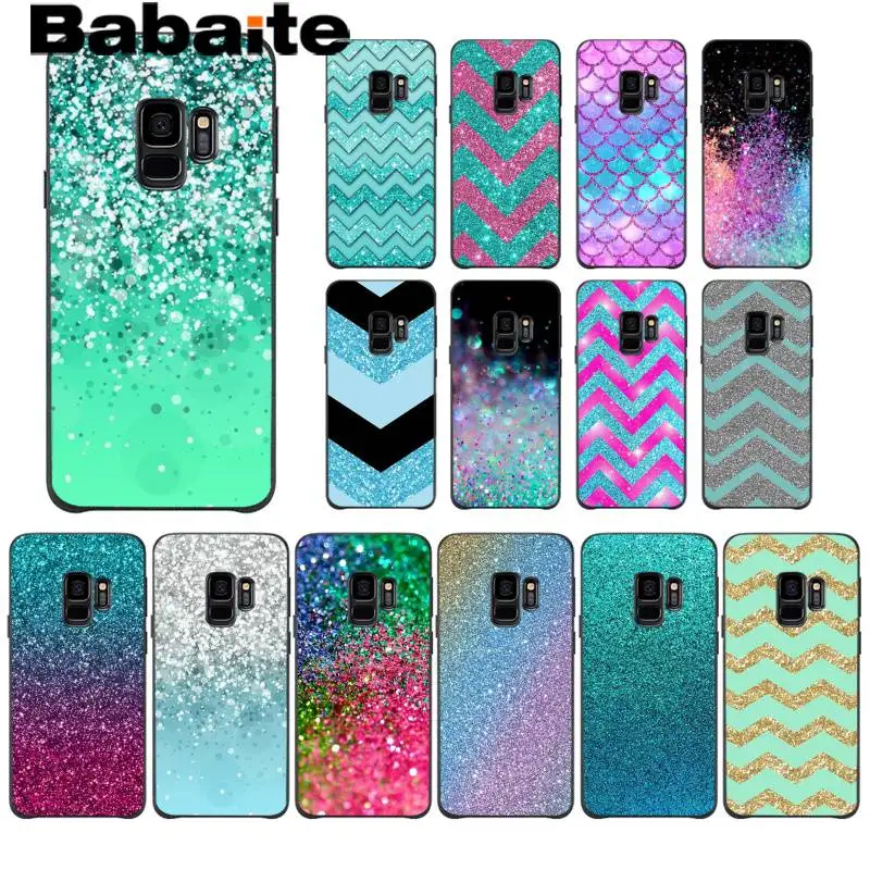Мягкий чехол для телефона Babaite серебристый зеленый блестящий черный Samsung GALAXY S9 plus