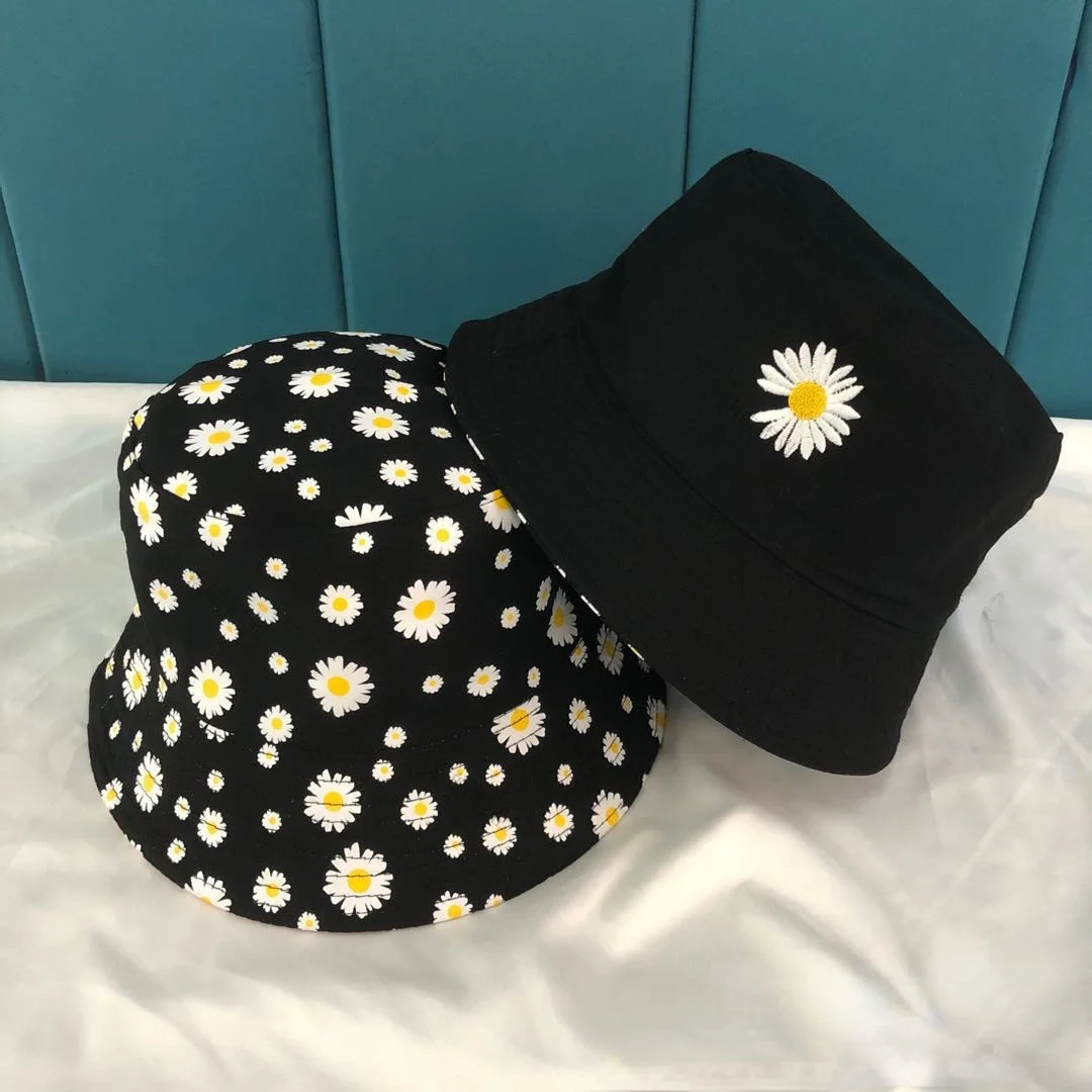 Embroidery Daisy Bucket Hats For Women Men Double-Sided Bucket Hat Reversible Sunscreen Fisherman Fishing Hats Bob Gorras Bonnet
Embroidery Daisy Bucket Hats For Women Men Double-Sided Bucket Hat Reversible Sunscreen Fisherman Fishing Hats Bob Gorras Bonnet