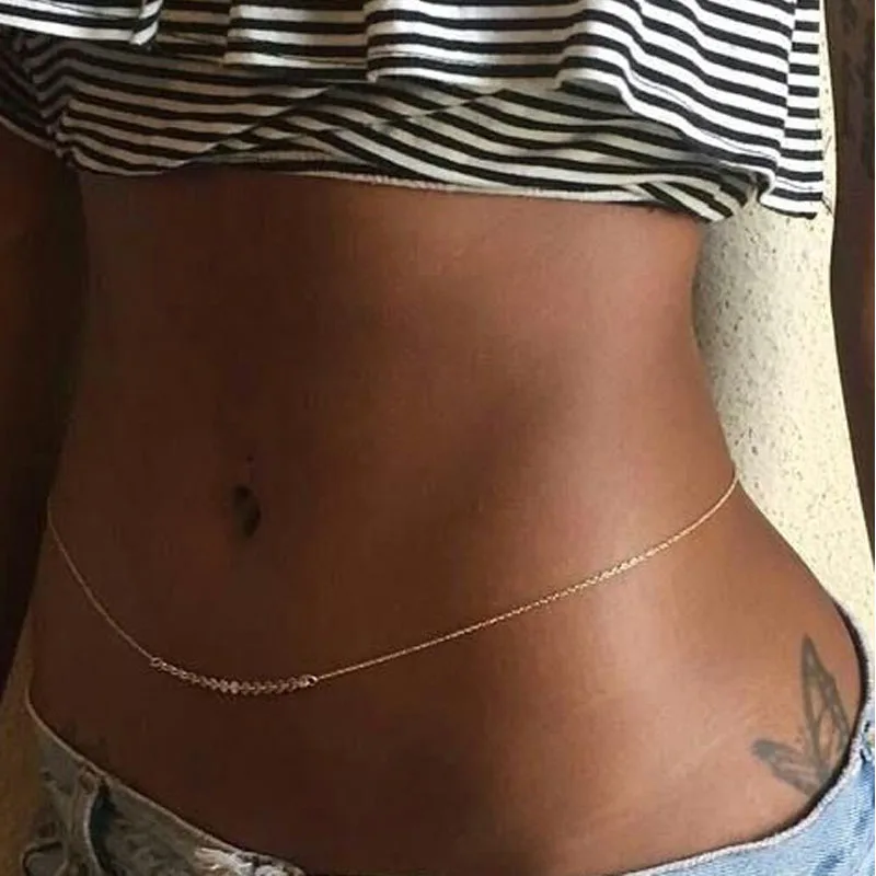 2021 Simple Gold Silver Color Chain Ladies Sexy Waist Chain Summer Beach Fashion Bikini Body Belly Chain For Women Body Jewelry
2021 Simple Gold Silver Color Chain Ladies Sexy Waist Chain Summer Beach Fashion Bikini Body Belly Chain For Women Body Jewelry
