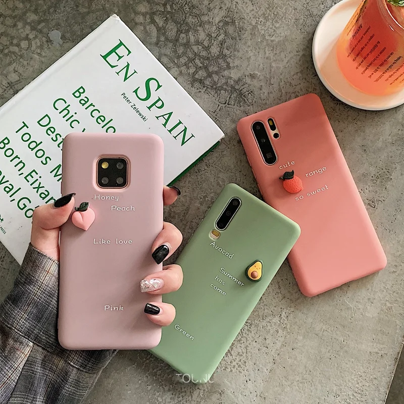 Ins простой 3D фрукты чехол для huawei P30 Коврики 20 10 Pro Nova 3 3i 4 5 Honor вид V10 V20 P20 Lite 2019