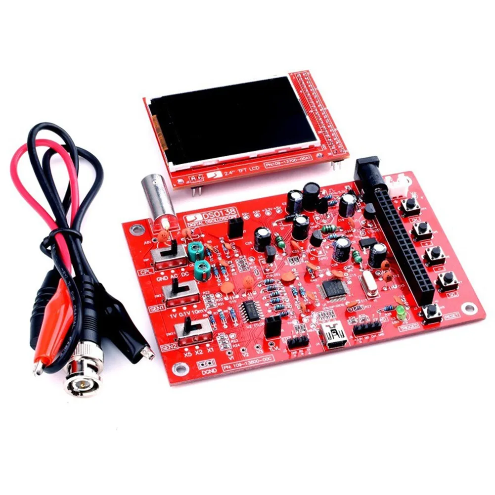 DSO138 TFT 2.4\" Digital Oscilloscope DIY Set( 1Msps ) With Probe+Acrylic Case Osciloscopio Digital Portatil 0-200KHz Bandwidth
DSO138 TFT 2.4\" Digital Oscilloscope DIY Set( 1Msps ) With Probe+Acrylic Case Osciloscopio Digital Portatil 0-200KHz Bandwidth