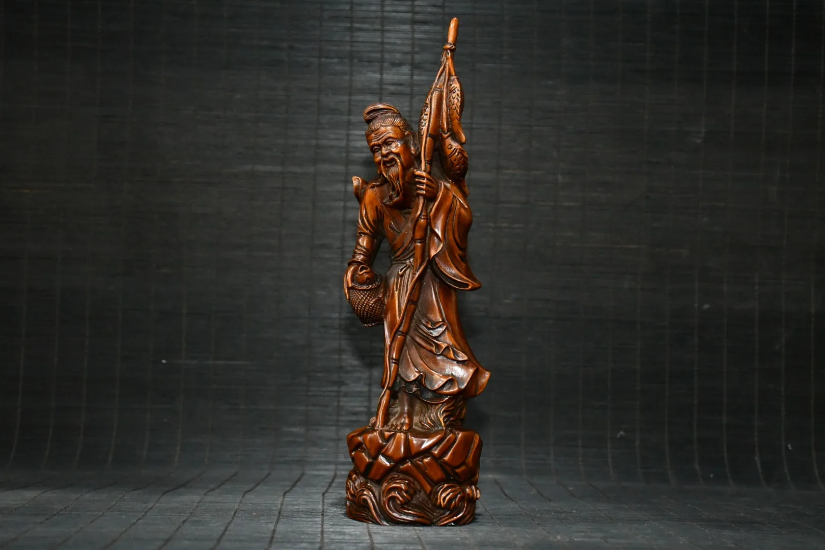 10"Chinese Folk Collection Old Boxwood Seikos Man fisherman fisher Fish figure Statue OfficeOrnaments Town House
10"Chinese Folk Collection Old Boxwood Seikos Man fisherman fisher Fish figure Statue OfficeOrnaments Town House