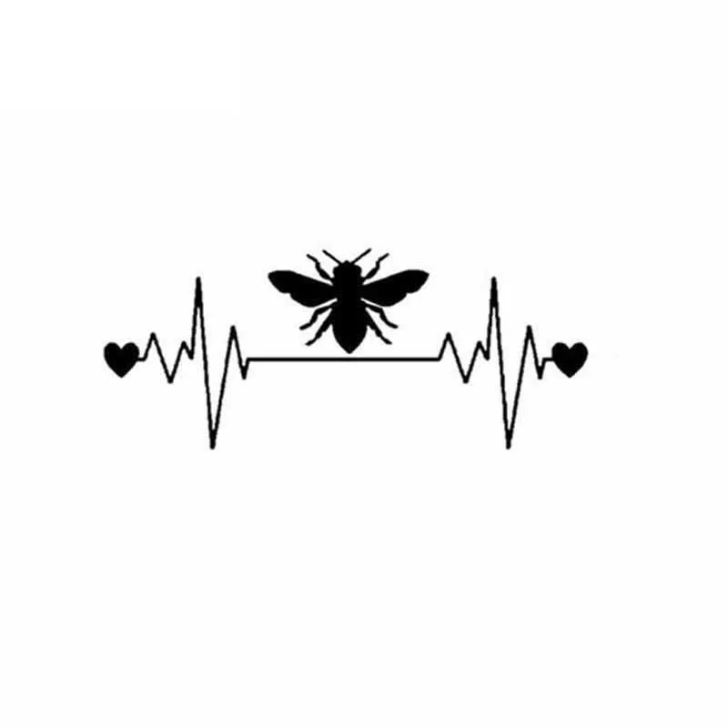 

Bee Lifeline Heartbeat Car Decal Decal Bee Window Art Decal PVC Decal Applicable To Various Models Black/White, 13cm*5cm