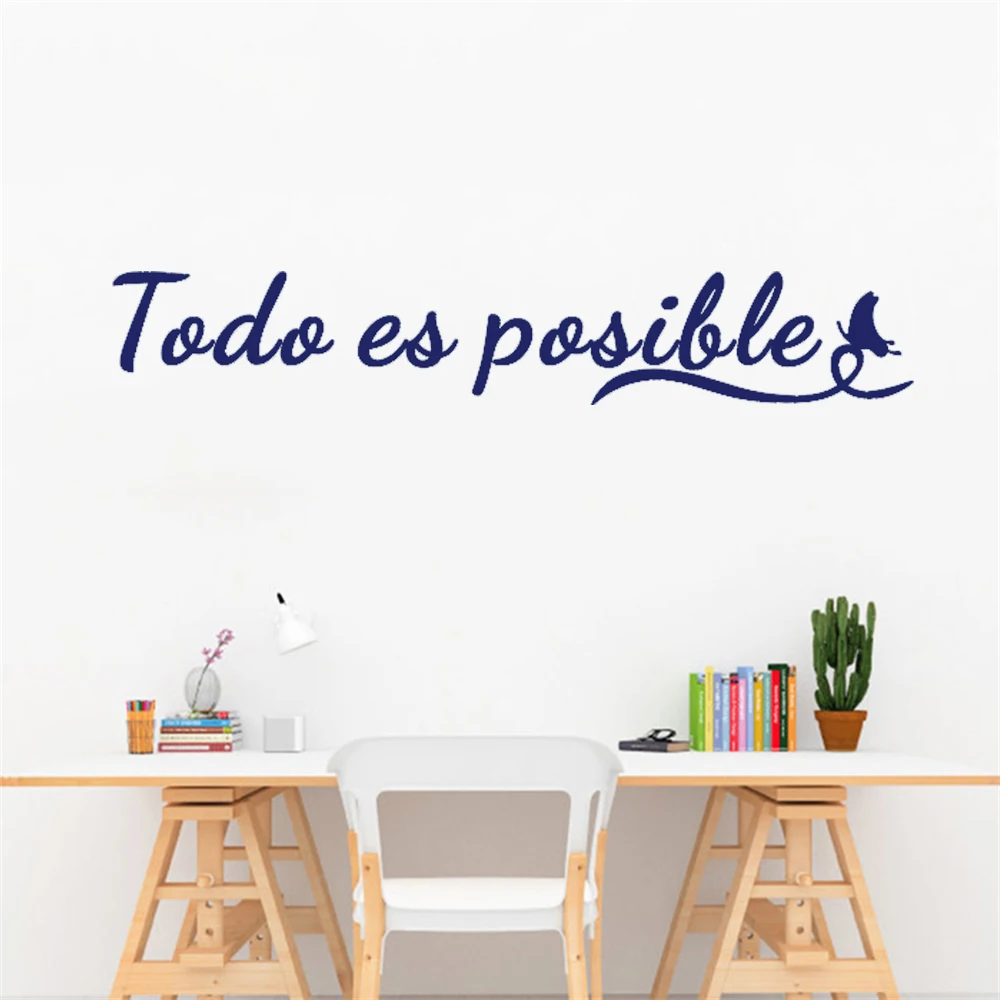 Wall Stickers Todo Es Posible Spanish Quotes Decals Poster Removable Vinyl For Kids Room Livingroom Mural Decoration RU2475
Wall Stickers Todo Es Posible Spanish Quotes Decals Poster Removable Vinyl For Kids Room Livingroom Mural Decoration RU2475