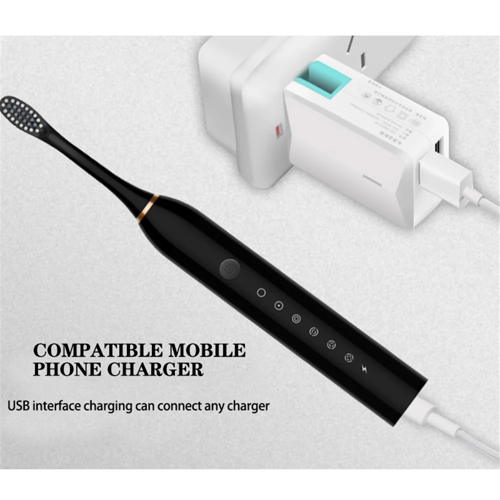 Sonic Electric Toothbrush Ultrasonic Automatic Whitening Tooth Brush Waterproof Deep Cleaning USB Rechargeable with 4 Brush Head
Sonic Electric Toothbrush Ultrasonic Automatic Whitening Tooth Brush Waterproof Deep Cleaning USB Rechargeable with 4 Brush Head