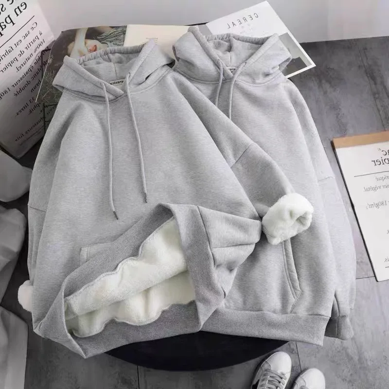 Winter Plus Velvet Thick Hoodie Oversized Soild Sweatshirt Hoodie 2021 New Casual Retro Pullover Loose Women's Top Simple
Winter Plus Velvet Thick Hoodie Oversized Soild Sweatshirt Hoodie 2021 New Casual Retro Pullover Loose Women's Top Simple