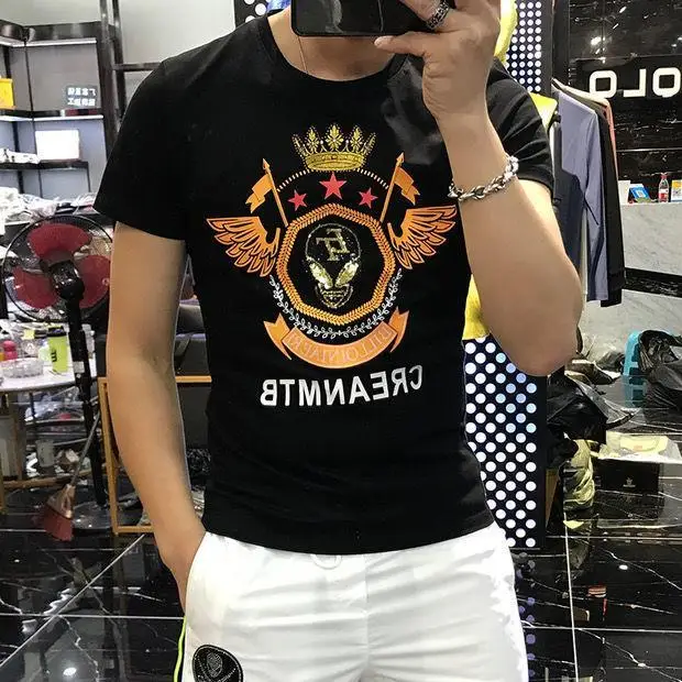 Men's T-shirt 2021 summer new personality trend slim skull print fashion short sleeve men
Men's T-shirt 2021 summer new personality trend slim skull print fashion short sleeve men