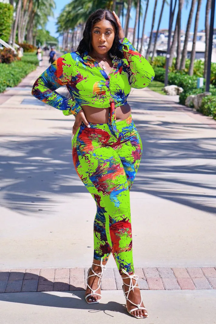 Women Fashion Print Two Pieces Set Crop Tops and Slim Pants Spring Autumn Casual Female Clothing Sexy Street Style Slim Outfit
Women Fashion Print Two Pieces Set Crop Tops and Slim Pants Spring Autumn Casual Female Clothing Sexy Street Style Slim Outfit