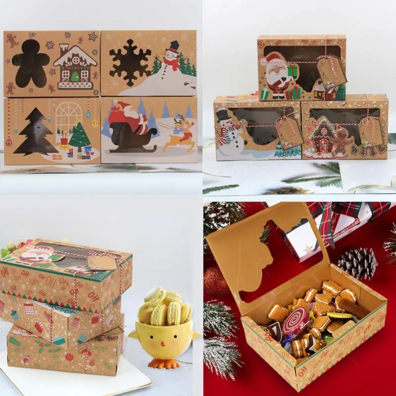 3/8/12 Pcs Christmas Cookie Boxes Kraft Paper Candy Box Favor Gift Box Clear Window Cookies Treats Boxes New Year Decor Navidad
3/8/12 Pcs Christmas Cookie Boxes Kraft Paper Candy Box Favor Gift Box Clear Window Cookies Treats Boxes New Year Decor Navidad