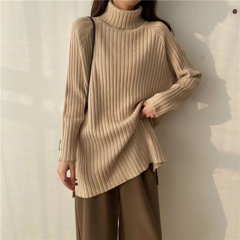 Autumn Thick long Sweater Women Knitted Sweater Long Sleeve Turtleneck Slim Jumper Soft Warm Female Clothing Sweater
Autumn Thick long Sweater Women Knitted Sweater Long Sleeve Turtleneck Slim Jumper Soft Warm Female Clothing Sweater