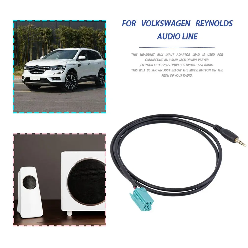 Автомобильный стерео аудио кабель 1 5 м разъем 3 мм адаптер Aux для Renault Clio Megane 2005-2012