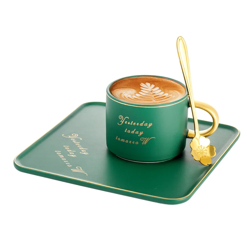 European-style coffee cup square plate green style home personalized coffee cup one set business casual coffee cup
European-style coffee cup square plate green style home personalized coffee cup one set business casual coffee cup