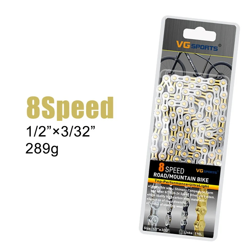 6/7/8/9/10/11 Speed MTB Road Bike Bicycle Chain Half-Hollow 116Links Gold+Silver54654654+654+54++54+
6/7/8/9/10/11 Speed MTB Road Bike Bicycle Chain Half-Hollow 116Links Gold+Silver54654654+654+54++54+