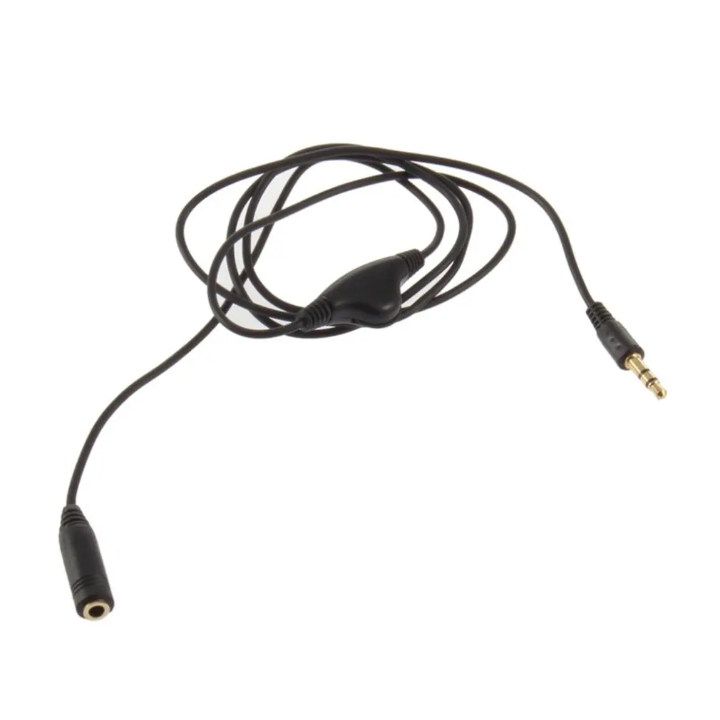 3 5 мм M/F 1 м аудио удлинитель стерео наушники кабель с регулятором громкости