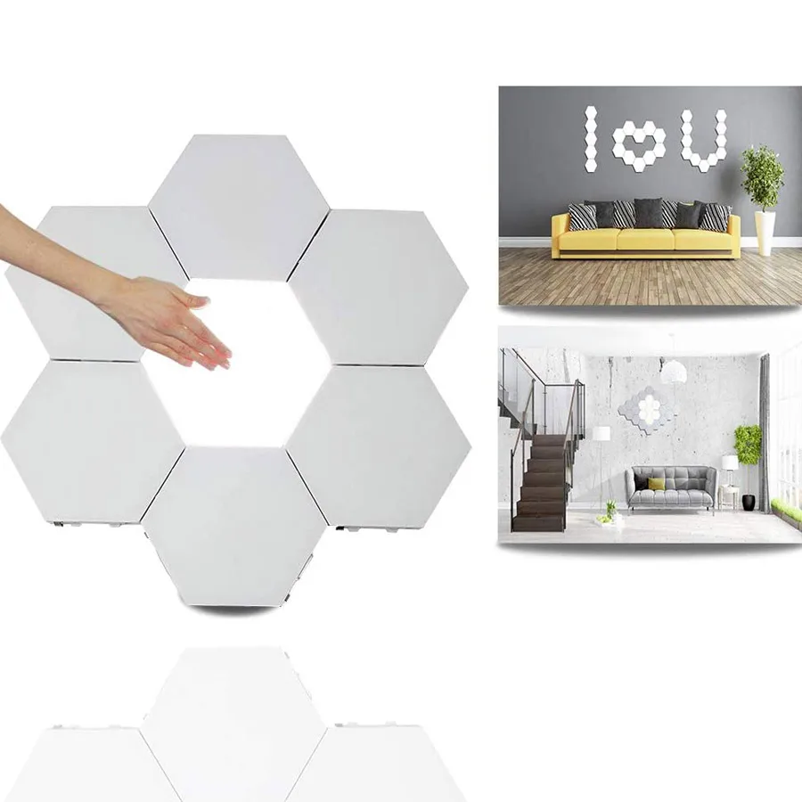 

Touch Light Creative Smart LED Light Panel Removable Hexagonal Wall Lamp DIY Geometry Splicing Hex Light Honeycomb Hallway Night