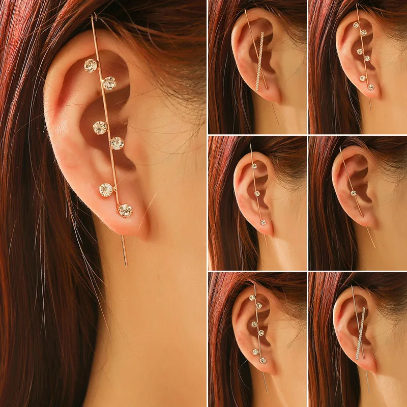 Zircon Needles Around Earring for Women Fashion Oblique Hanging Piercing Climber Earrings Simple Ear Jewelry Trend New 2020
Zircon Needles Around Earring for Women Fashion Oblique Hanging Piercing Climber Earrings Simple Ear Jewelry Trend New 2020