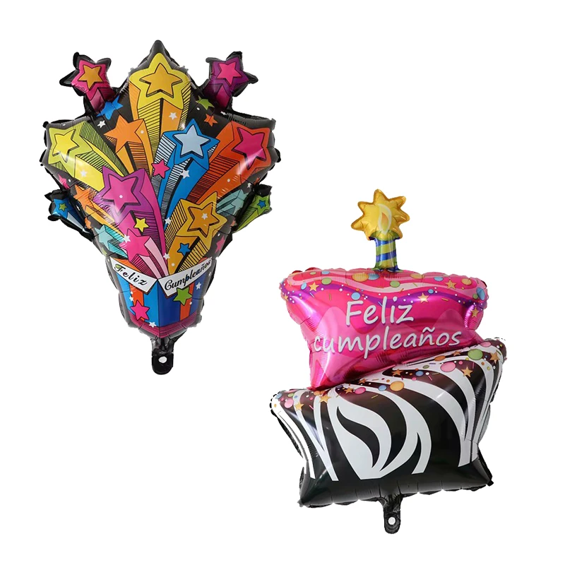 50Pcs Colorful Fireworks Cake Spanish Foil Balloons Happy Birthday Party Decoration Baby Shower Kids New Design Helium Globos
50Pcs Colorful Fireworks Cake Spanish Foil Balloons Happy Birthday Party Decoration Baby Shower Kids New Design Helium Globos
