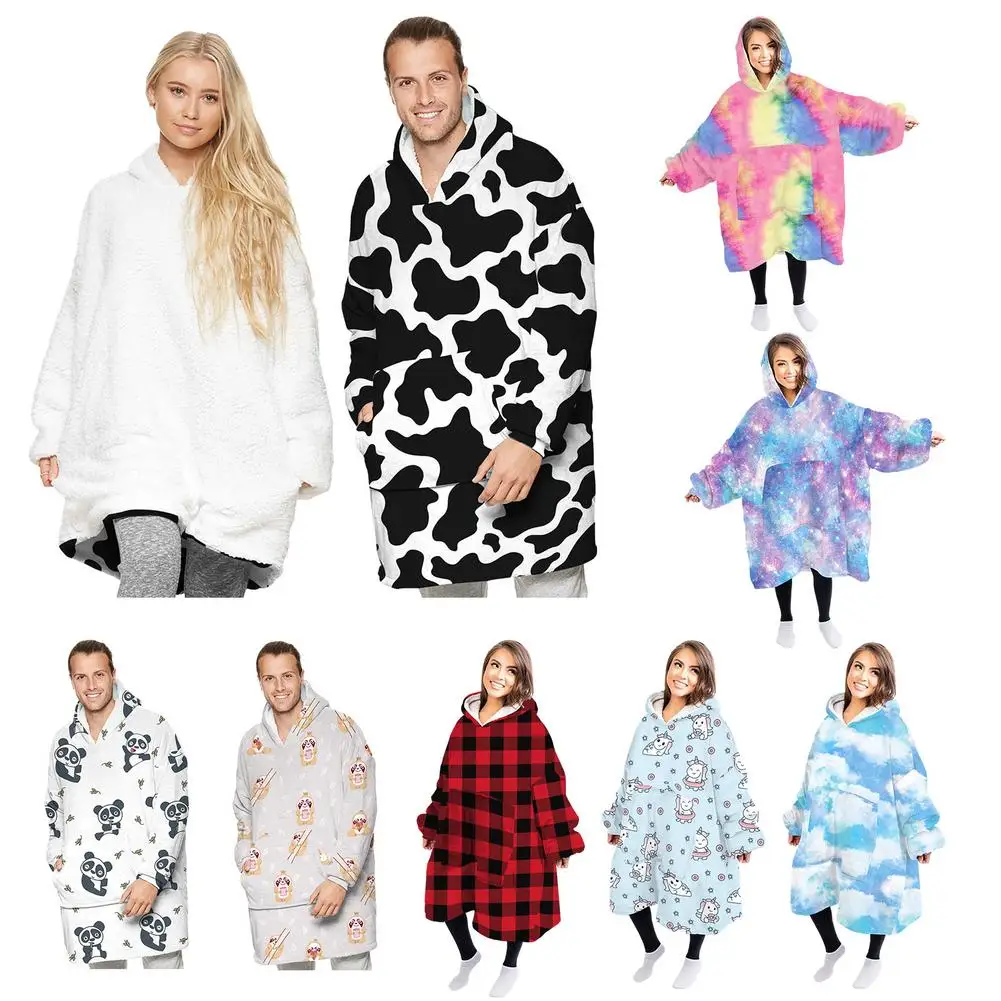 Winter Warm Watching TV Pocket Hooded Blankets Adults Kids Bathrobe Sofa Cozy Blanket Sweatshirt Plush Fleece Blankets Outwears
Winter Warm Watching TV Pocket Hooded Blankets Adults Kids Bathrobe Sofa Cozy Blanket Sweatshirt Plush Fleece Blankets Outwears