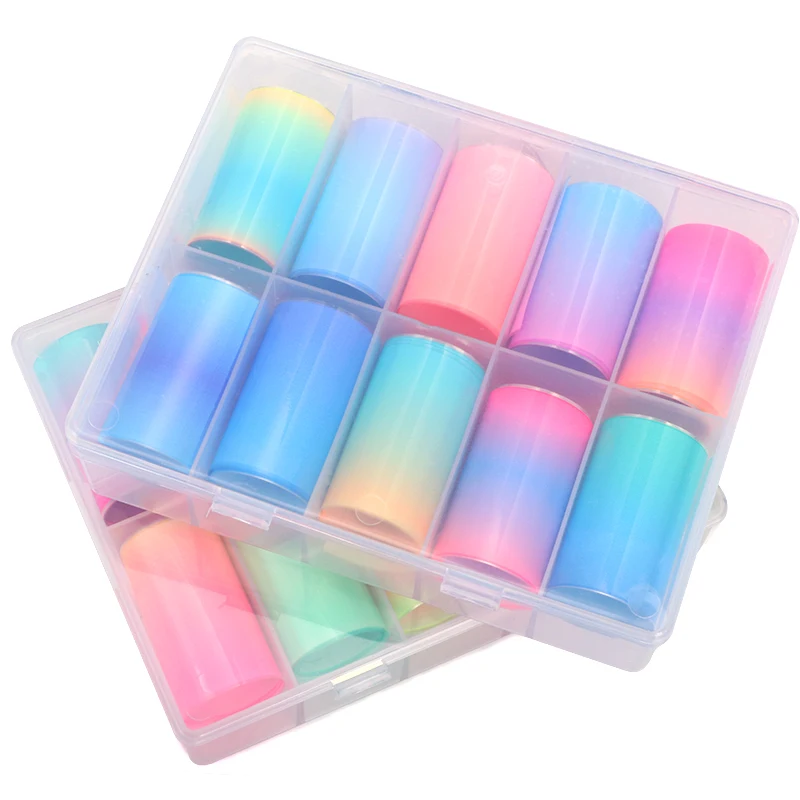 Nail Fluorescent Transfer foil Sticker Decals Gradient Neon Candy Colored Foil Nail decoration Paper Trendy Design Manicure tips
Nail Fluorescent Transfer foil Sticker Decals Gradient Neon Candy Colored Foil Nail decoration Paper Trendy Design Manicure tips