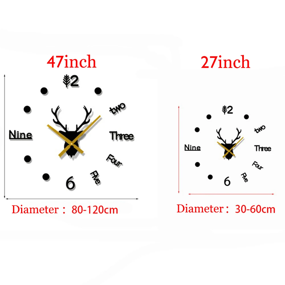 Creative 3D Deer Head Creative Handmade DIY Lens Wall Stickers Wall Clock Quartz Watch Art Decal Stickers Living Room Home Decor
Creative 3D Deer Head Creative Handmade DIY Lens Wall Stickers Wall Clock Quartz Watch Art Decal Stickers Living Room Home Decor