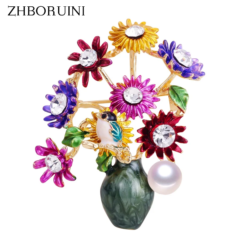 ZHBORUINI 2019 New High Quality Real Natural Freshwater Pearl Brooch Vase Flower Enamel Brooch Pins Pearl Jewelry For Women G
ZHBORUINI 2019 New High Quality Real Natural Freshwater Pearl Brooch Vase Flower Enamel Brooch Pins Pearl Jewelry For Women G