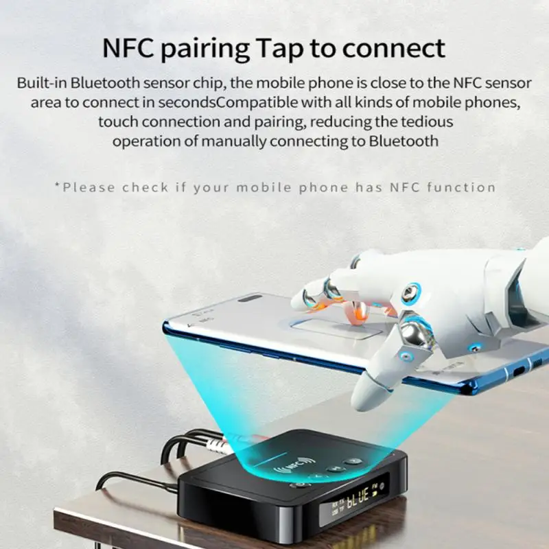 Bluetooth 5 0 приемник передатчик FM стерео AUX 3 мм разъем RCA оптический NFC Беспроводной