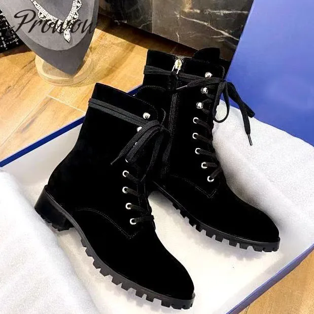 Prowow New Suede Leather Lace Up Ankle Boots Round Toe Low Heel Comfortable Boots Designer Shoes Women Zapatos Mujer
Prowow New Suede Leather Lace Up Ankle Boots Round Toe Low Heel Comfortable Boots Designer Shoes Women Zapatos Mujer
