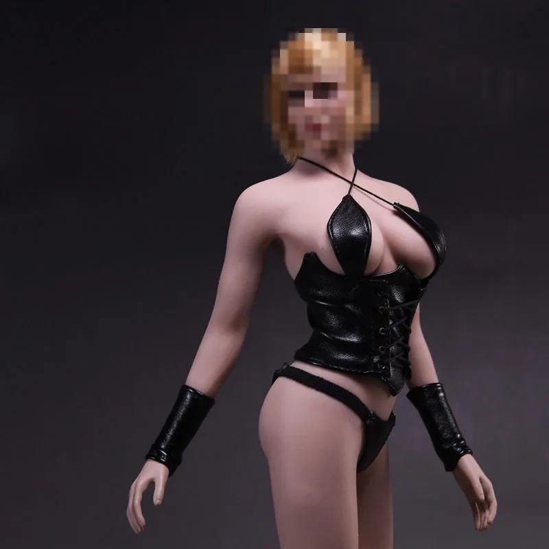 

1/6 Scale Black Sexy Leather Underwear Bra Underpants Female Clothes Fit for 12 Inches TBL PH JO Action Figure Body