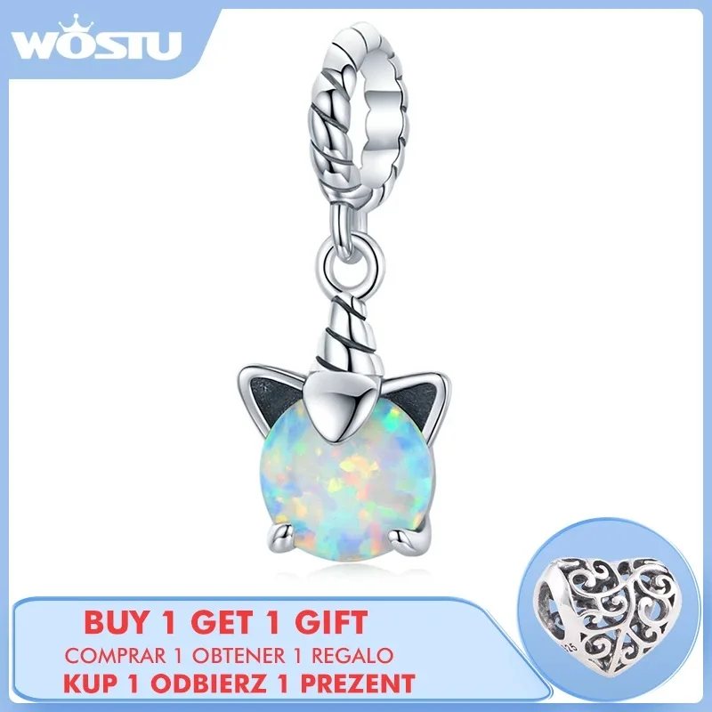 WOSTU 925 Sterling Silver Charm Unicorn Bead Opal Pendant Fit Original Bracelet Necklace For Women Jewelry CTC474
WOSTU 925 Sterling Silver Charm Unicorn Bead Opal Pendant Fit Original Bracelet Necklace For Women Jewelry CTC474