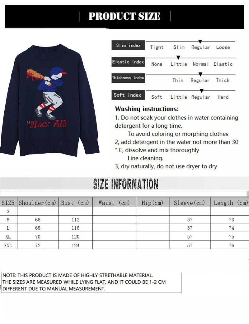 Sweater Women Autumn and Winter Long Sleeve Letter Print Hip Hop High Street Knitted Loose Streetwear Casual Pullovers C2295
Sweater Women Autumn and Winter Long Sleeve Letter Print Hip Hop High Street Knitted Loose Streetwear Casual Pullovers C2295