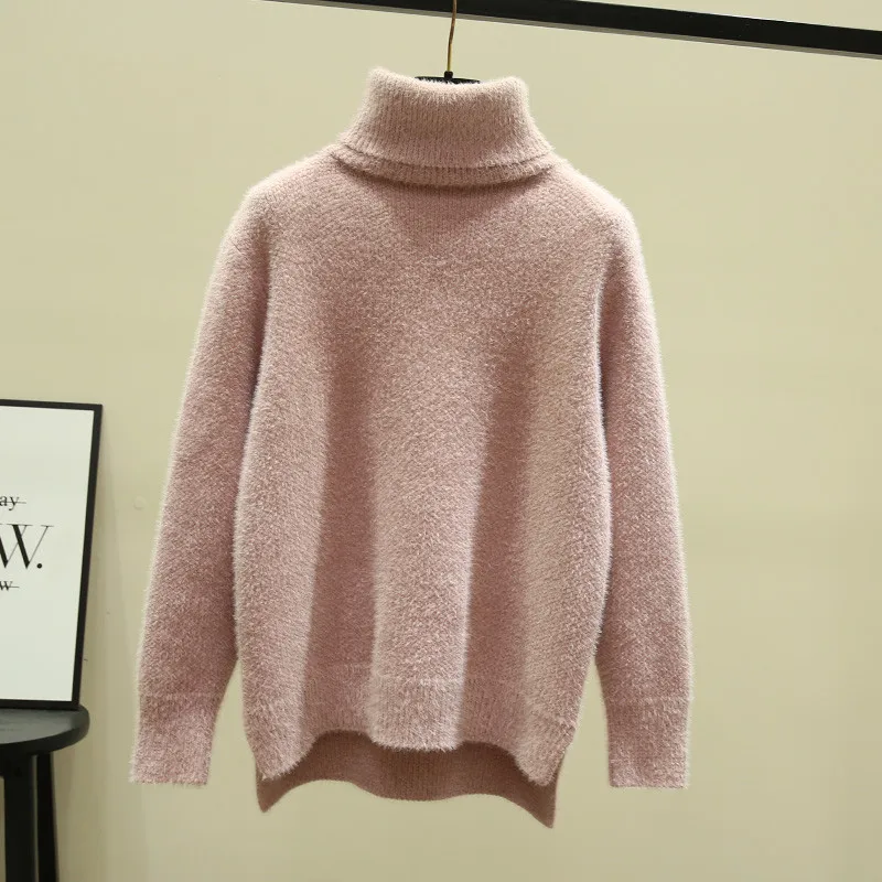 Turtleneck Women Sweater New Autumn Fashion Chic Casual Knitted Jumpers 8 Solid Colors Faxu Mink Cashmere Pullovers Knitted Top
Turtleneck Women Sweater New Autumn Fashion Chic Casual Knitted Jumpers 8 Solid Colors Faxu Mink Cashmere Pullovers Knitted Top