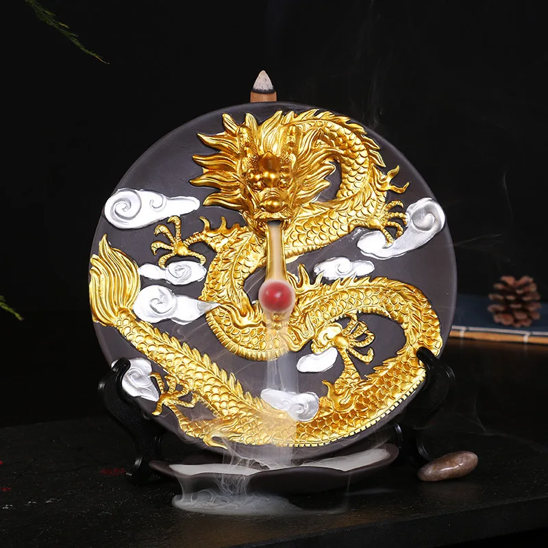 Gold Dragon Incense Burner Holder Backflow Smoke Fountain Incense Burner Zen Garden Incienso Quemador Home Decoration YD50XL
Gold Dragon Incense Burner Holder Backflow Smoke Fountain Incense Burner Zen Garden Incienso Quemador Home Decoration YD50XL