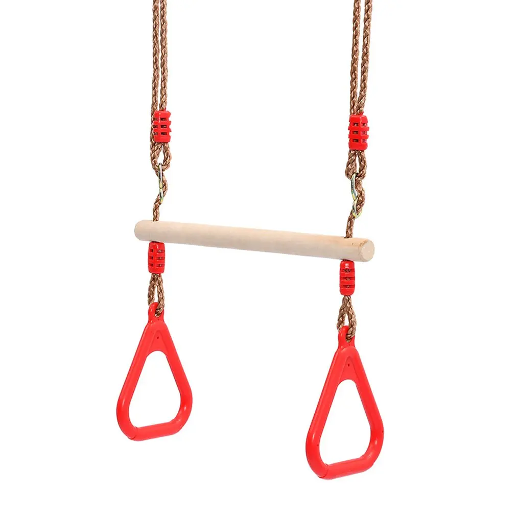 Outdoor entertainment Multifunction Kids Adult Wood Trapeze Swing with Plastic Rings
Outdoor entertainment Multifunction Kids Adult Wood Trapeze Swing with Plastic Rings